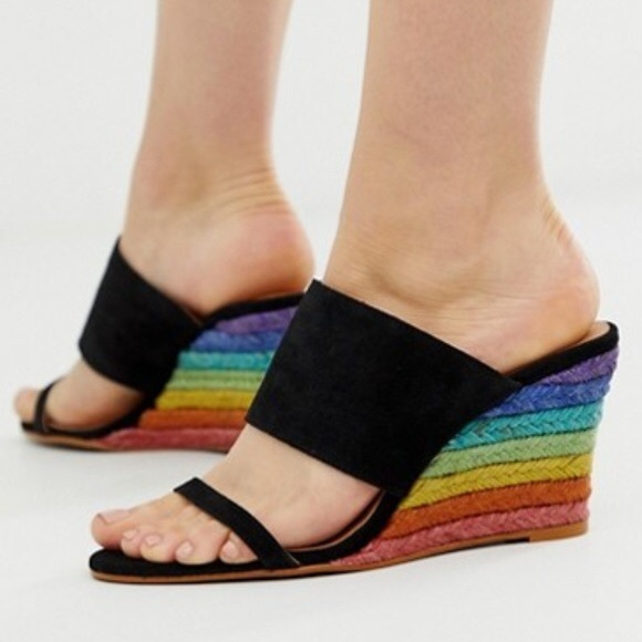 Free People Shoes - FREE PEOPLE Glorieta Rainbow Heeled Wedge Sandal